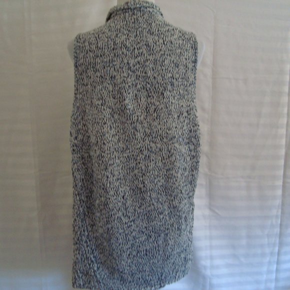 Jones New York Cardigan Shawl Sweater Vest Multicolored Gray Blue White Sz XL - Picture 7 of 10